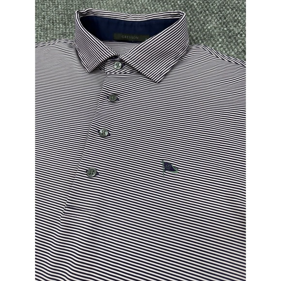 Greyson Other - Greyson Men's Large Purple Striped Golf Performance Polo Shirt